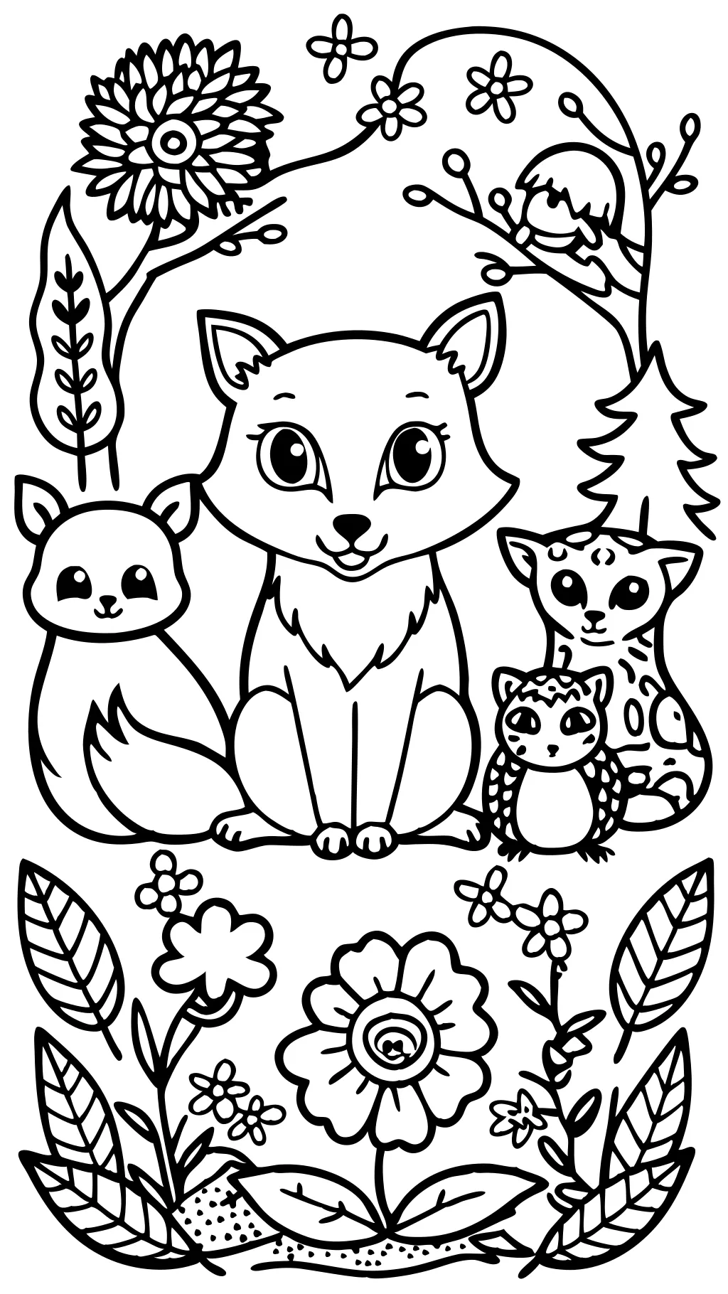 woodland creatures coloring pages